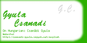 gyula csanadi business card