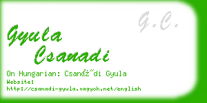 gyula csanadi business card
